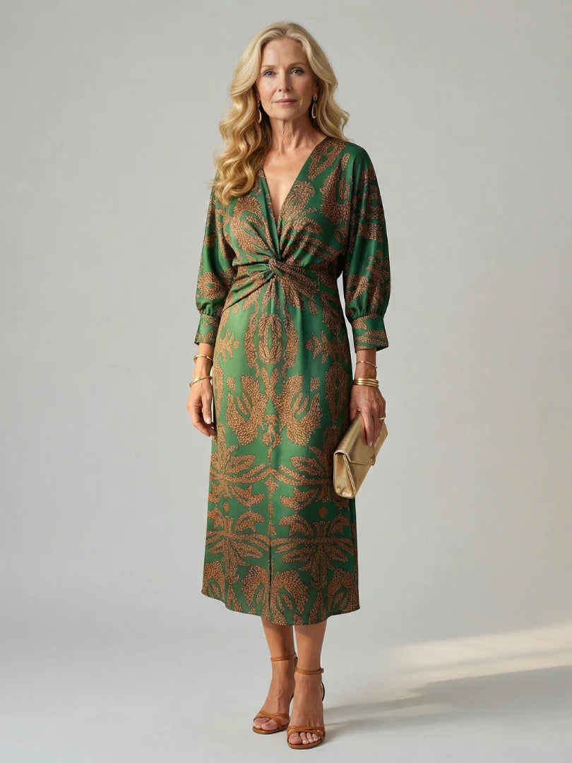 Lune | Vestido midi transpassado em estilo natural