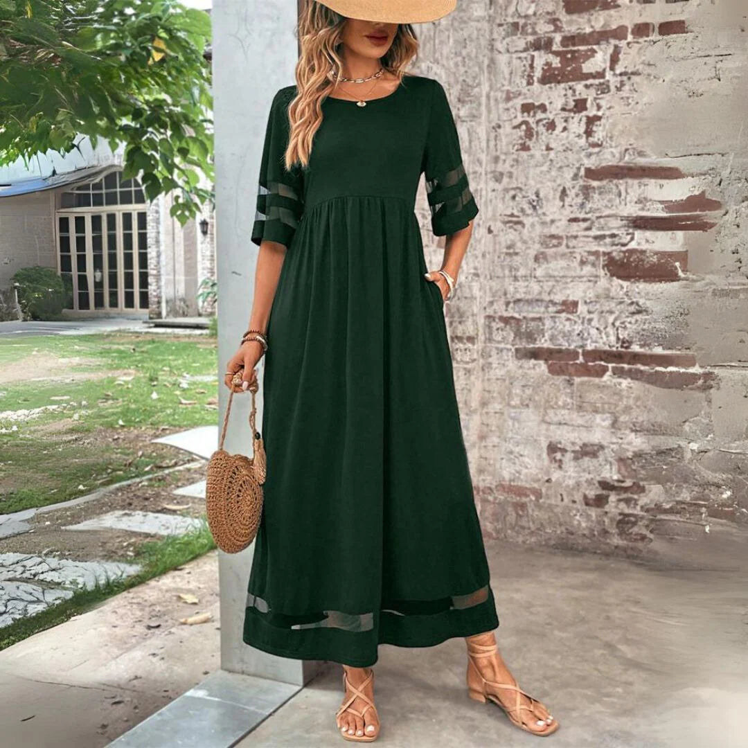 Aubrey | Vestido midi que valoriza a silhueta
