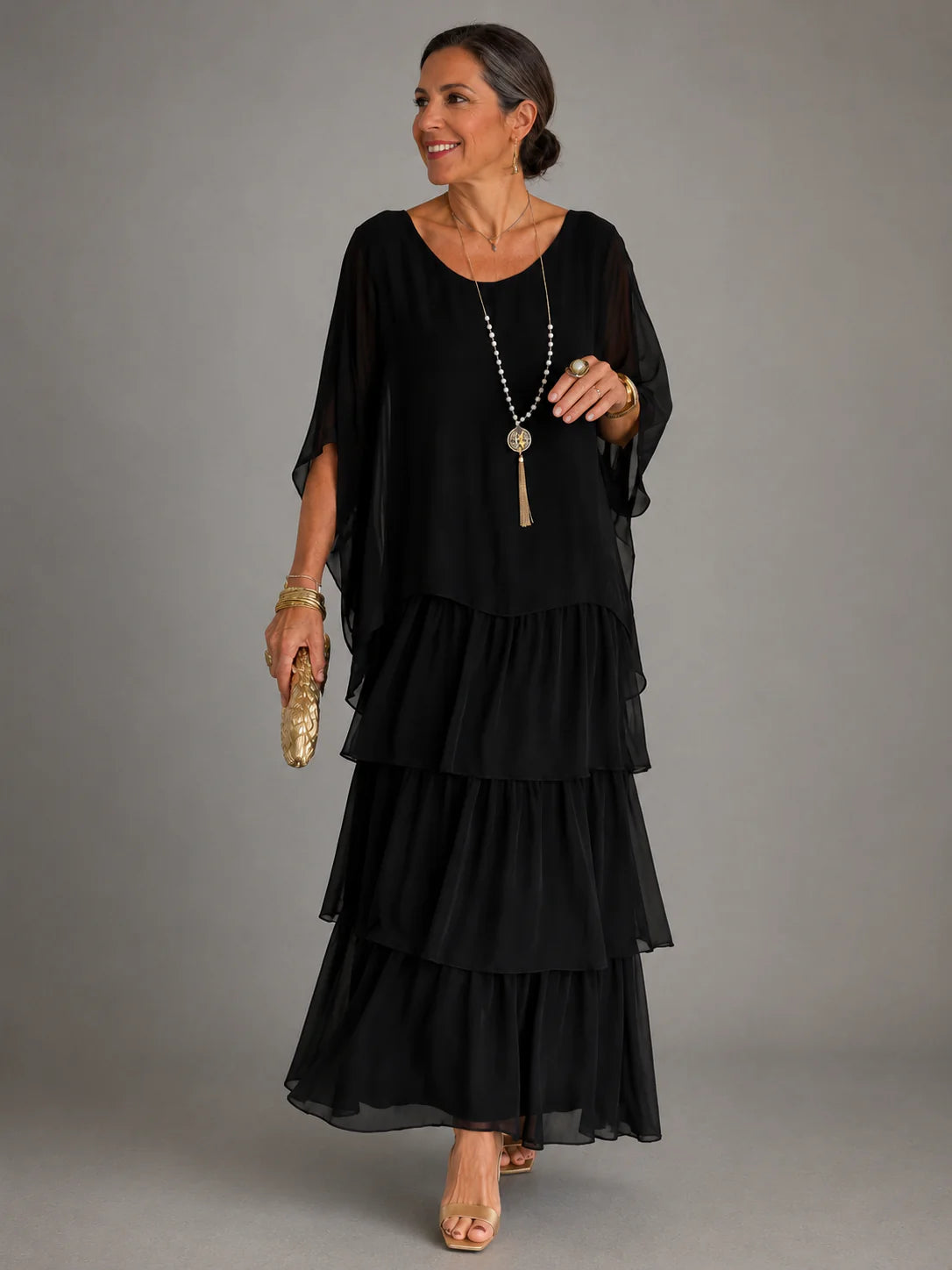 Lara | Vestido maxi elegante e esvoaçante