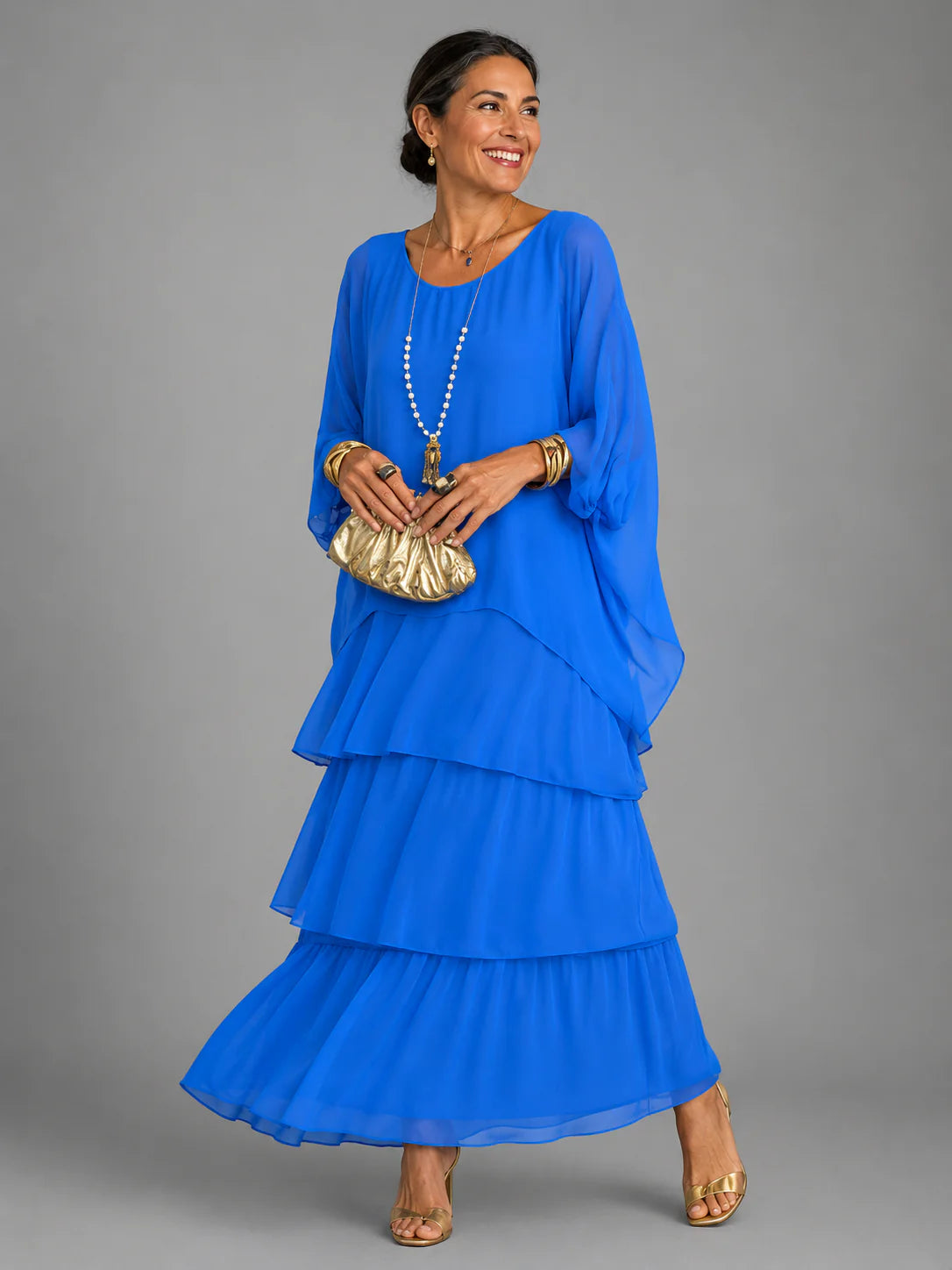 Lara | Vestido maxi elegante e esvoaçante