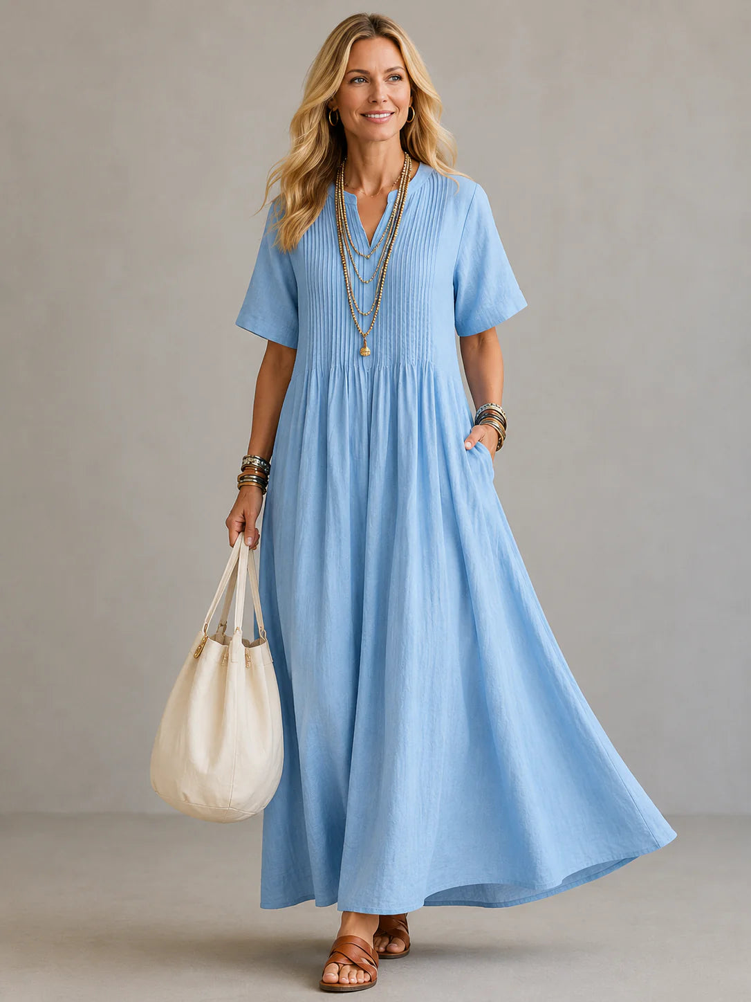 Nathalia | Vestido plissado elegante
