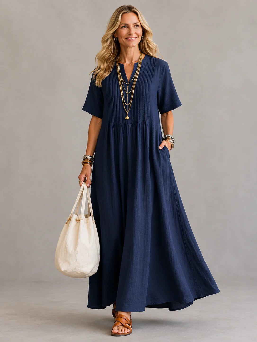 Nathalia | Vestido plissado elegante