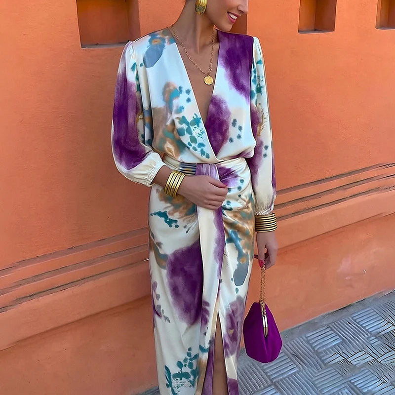 Medea | Vestido Midi Elegante com Padrão Delicado