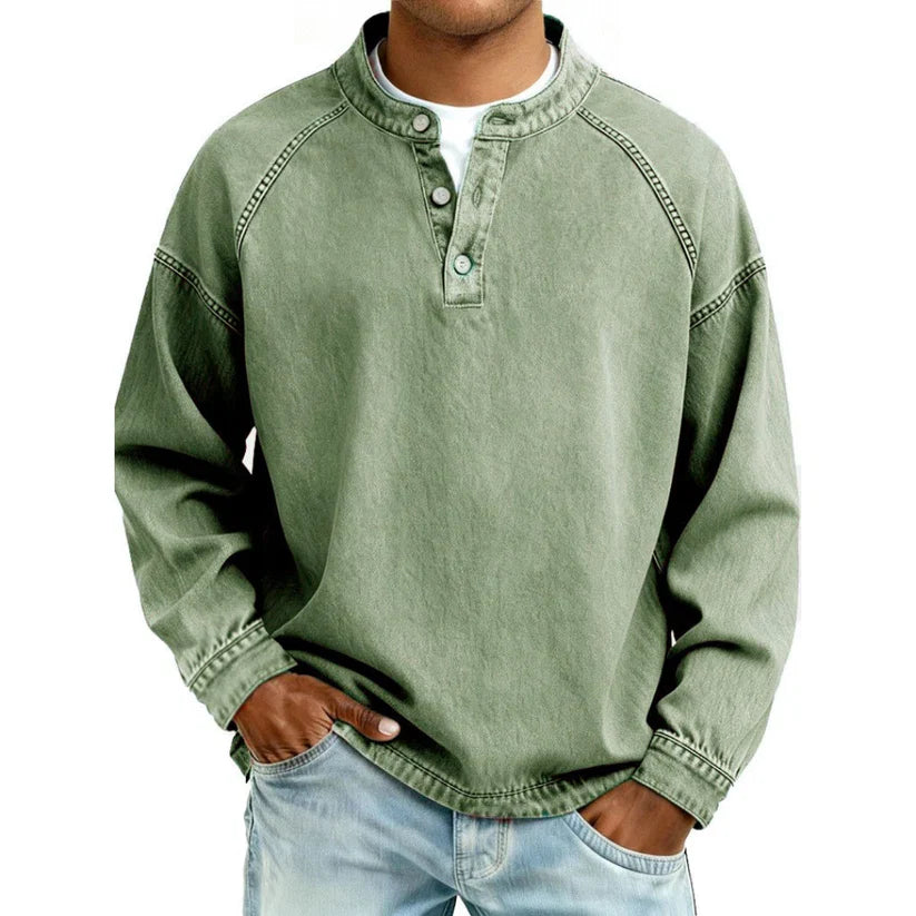 Henrik | Camisola Henley denim vintage