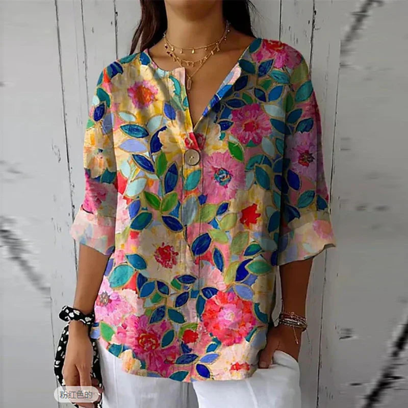 Beatriz | Blusa Floral em Tecido Leve