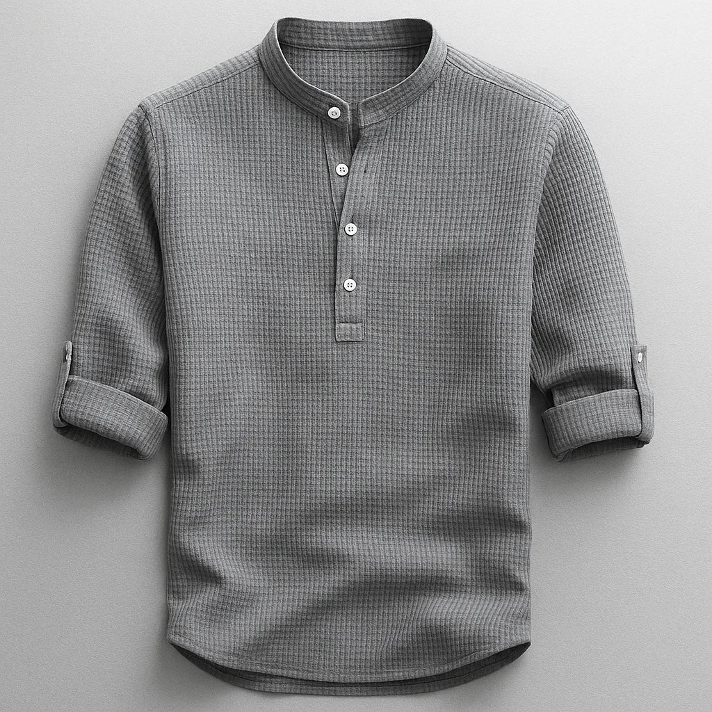 Enrico | Camisola de manga comprida estilo Henley com gola