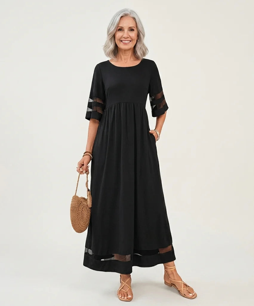 Aubrey | Vestido midi que valoriza a silhueta