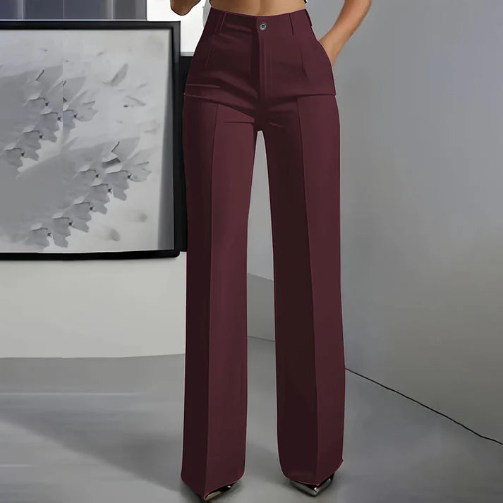 Vivy | Calças Femininas Elegantes de Cintura Alta