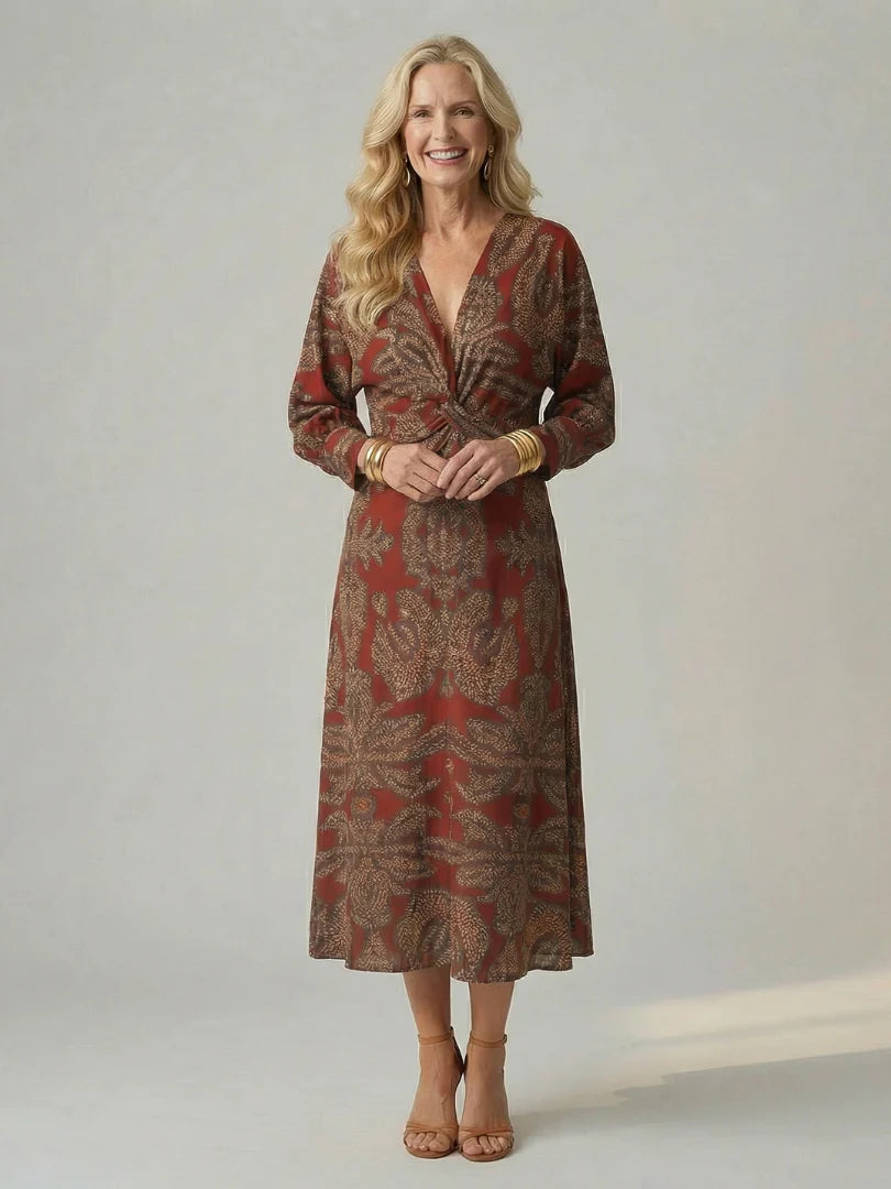 Lune | Vestido midi transpassado em estilo natural