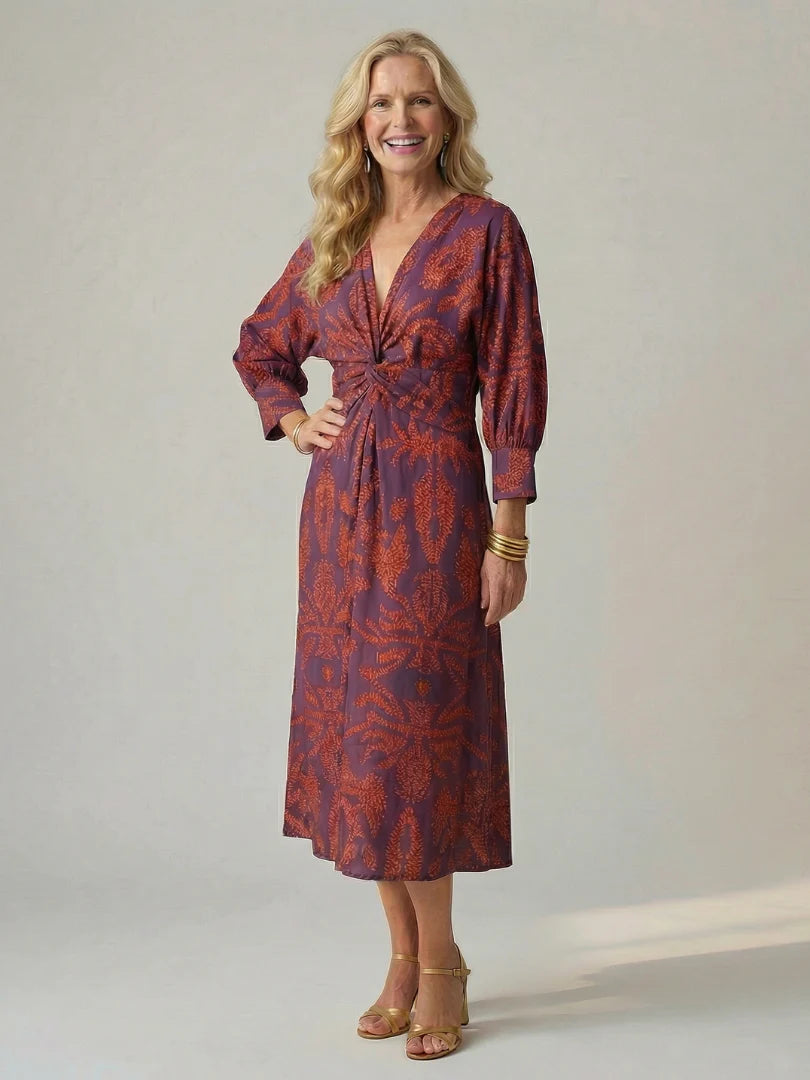 Lune | Vestido midi transpassado em estilo natural