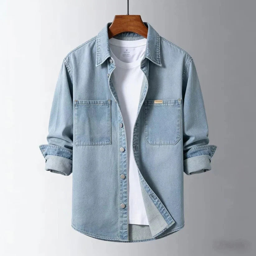 Francisco | Sobrecamisa denim casual para homem