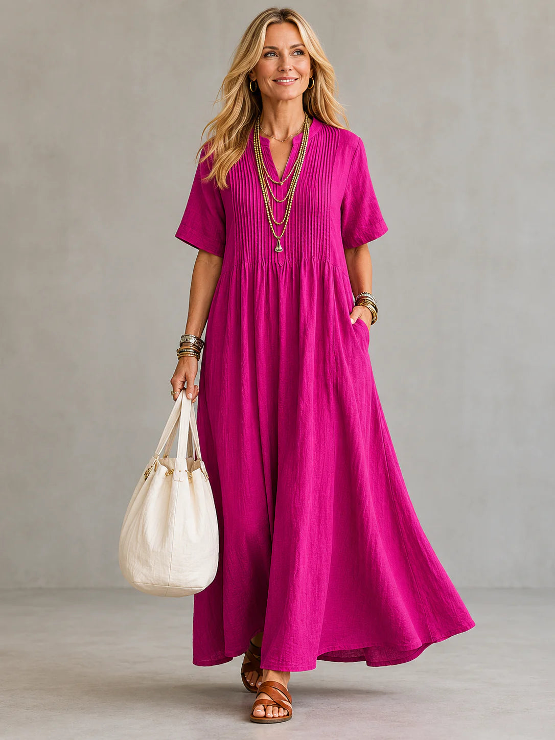Nathalia | Vestido plissado elegante