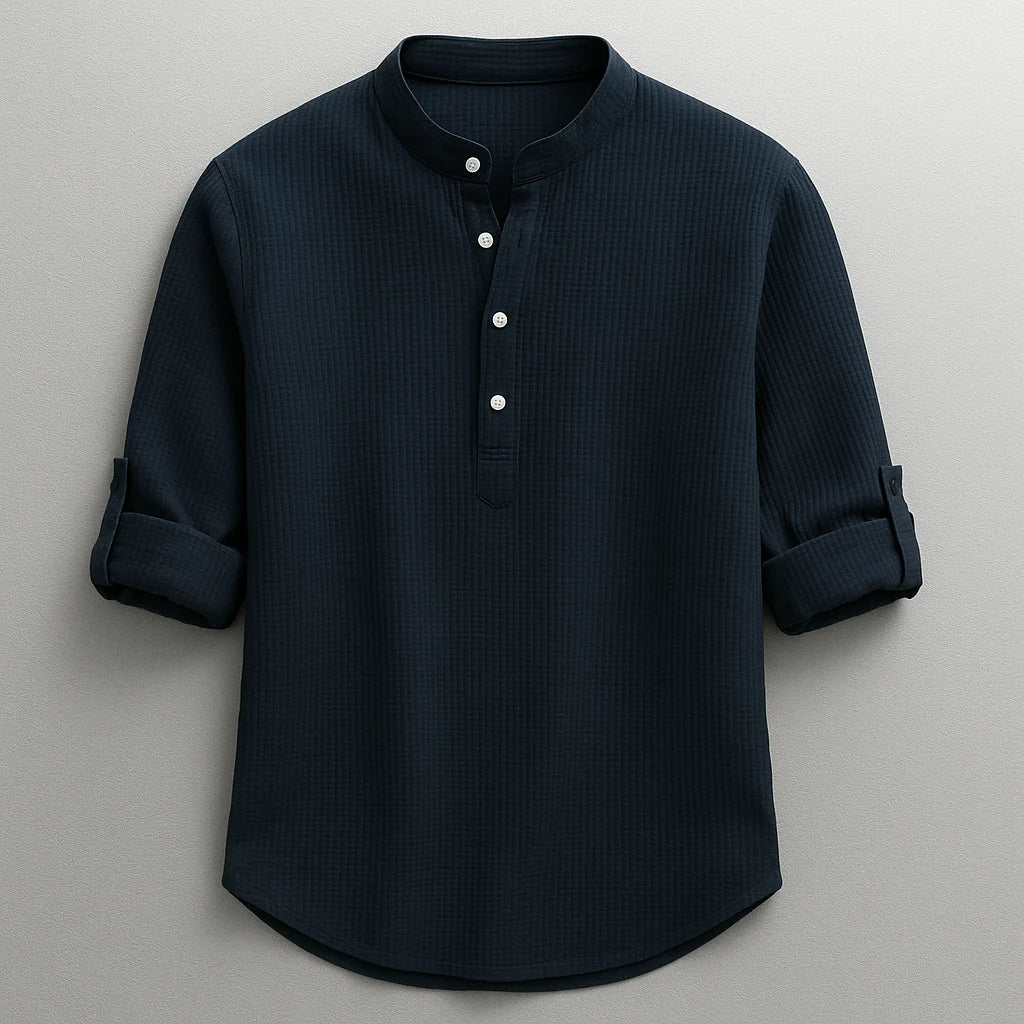 Enrico | Camisola de manga comprida estilo Henley com gola