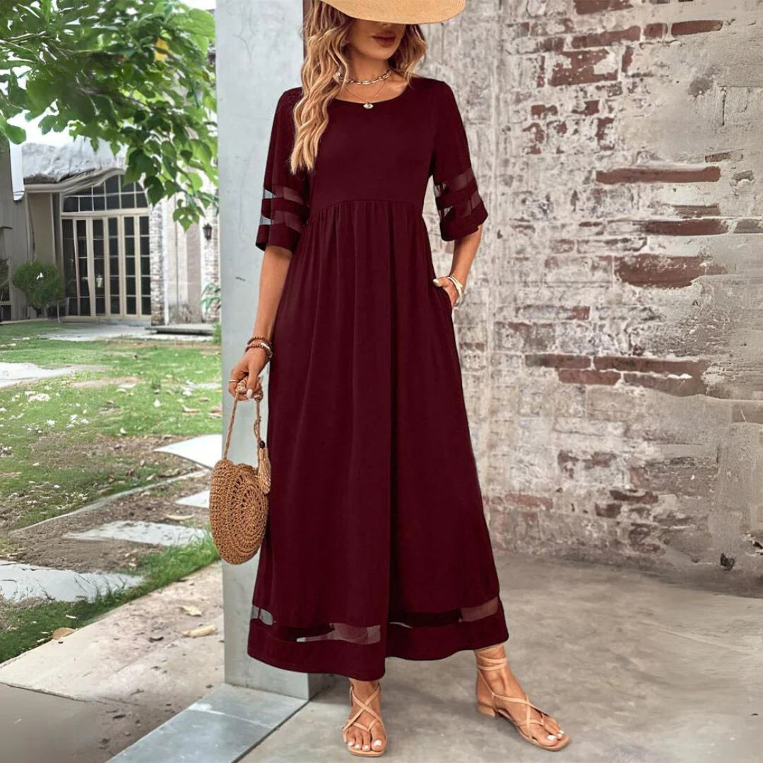 Aubrey | Vestido midi que valoriza a silhueta