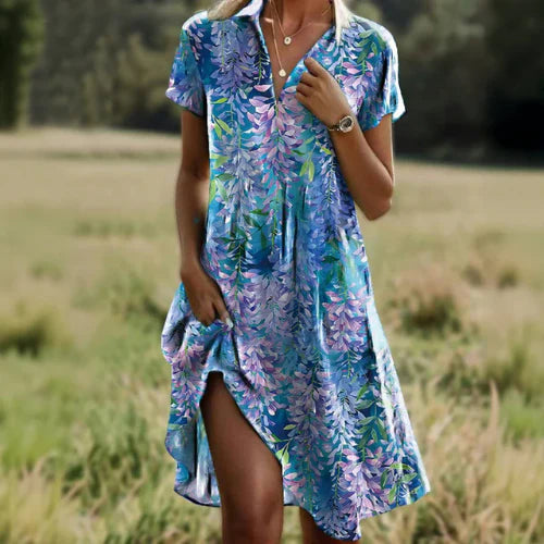 Marit | Vestido com estampado e decote em V