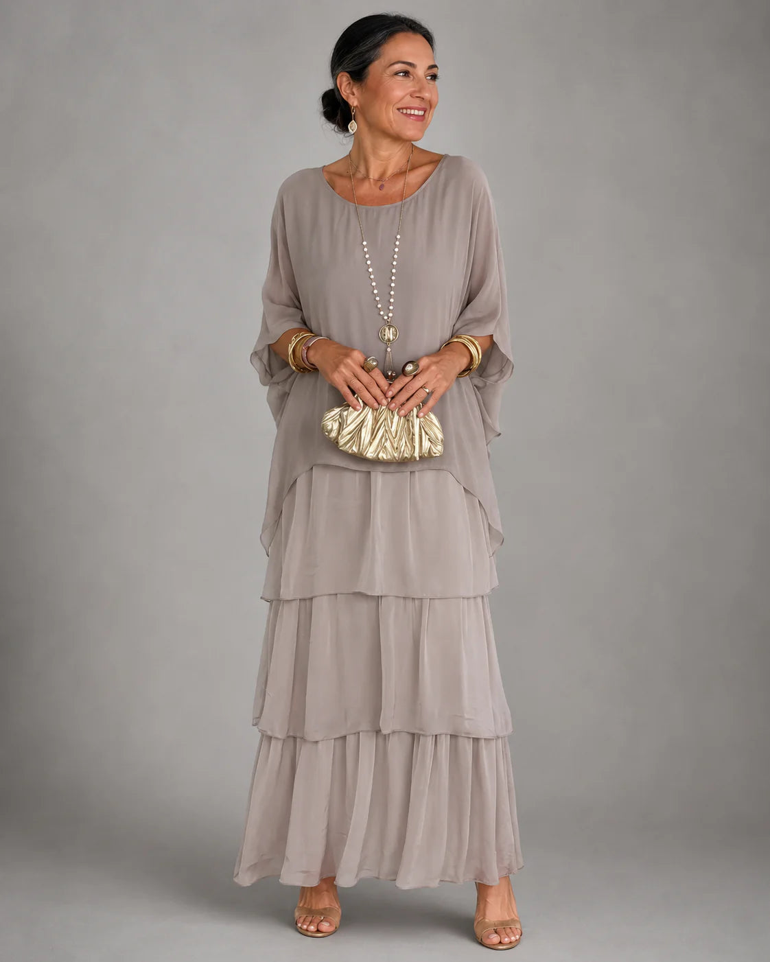 Lara | Vestido maxi elegante e esvoaçante