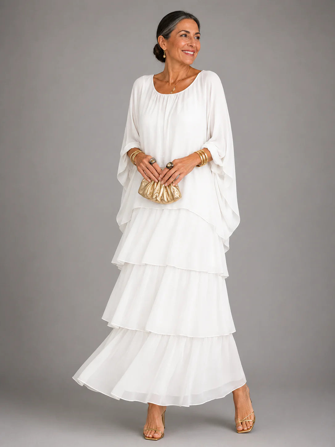 Lara | Vestido maxi elegante e esvoaçante
