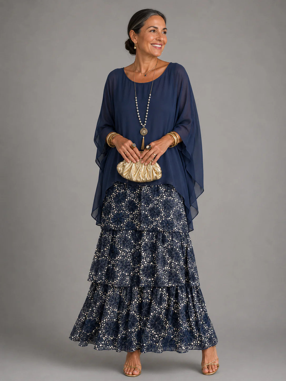 Lara | Vestido maxi elegante e esvoaçante
