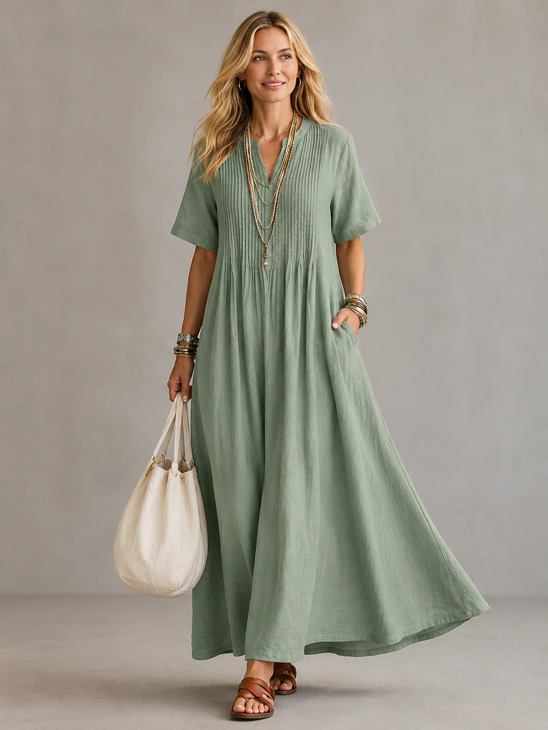 Nathalia | Vestido plissado elegante