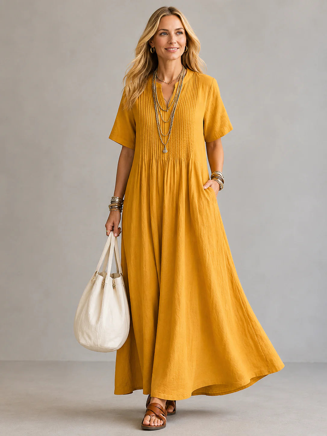 Nathalia | Vestido plissado elegante