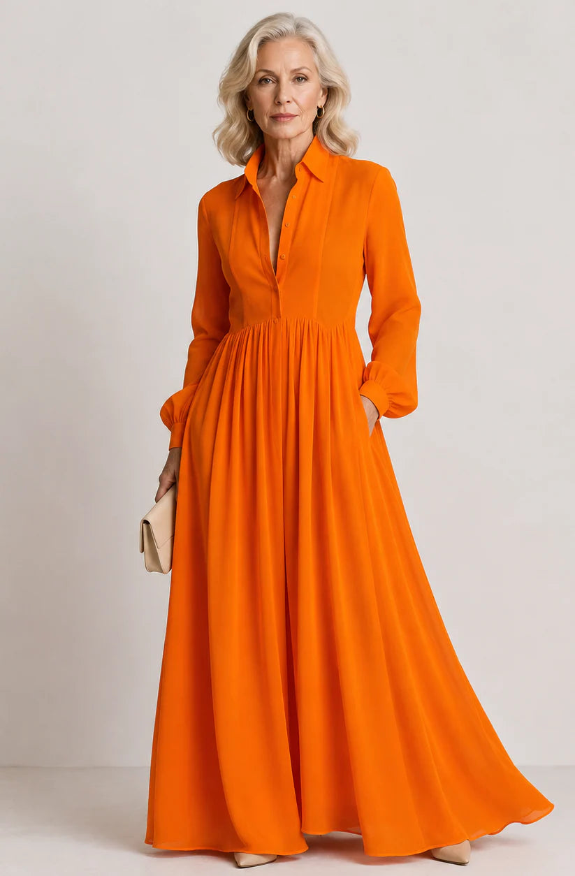 Lioren | Vestido maxi fluido e delicado