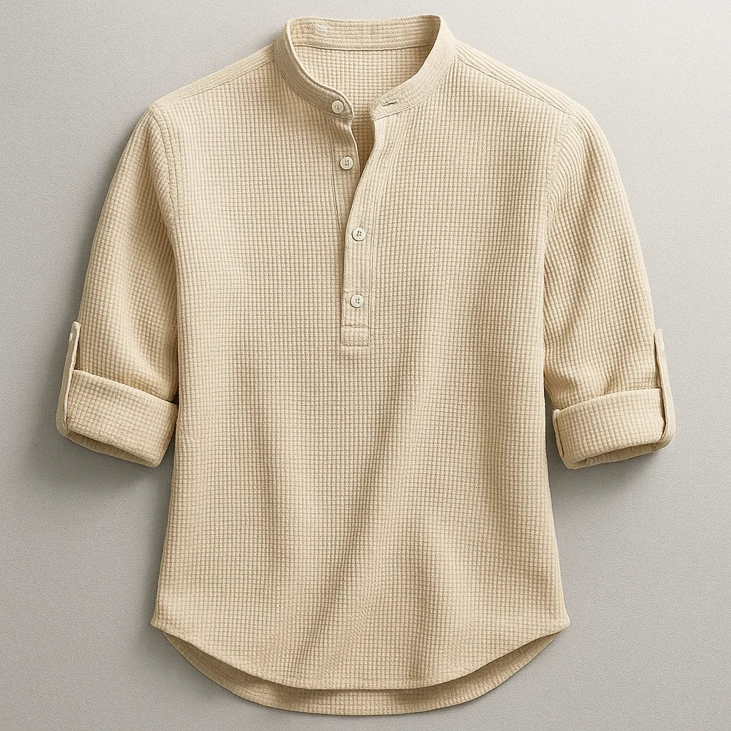 Enrico | Camisola de manga comprida estilo Henley com gola