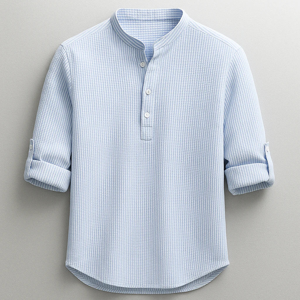 Enrico | Camisola de manga comprida estilo Henley com gola